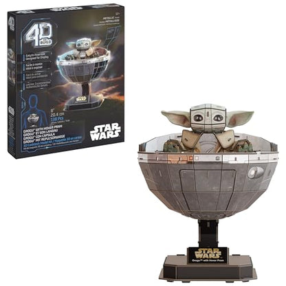 4D Build Star Wars Grogu in Carrier 3D Puzzle Model Kit, Collector Display