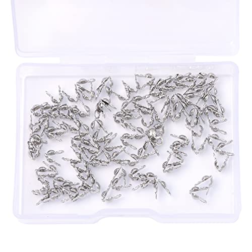 BEADIA Platinum Plated End Caps Non Tarnish 3x6mm 200pcs for Jewelry Making Findings - color: End Caps Platinum, size: 3x6mm