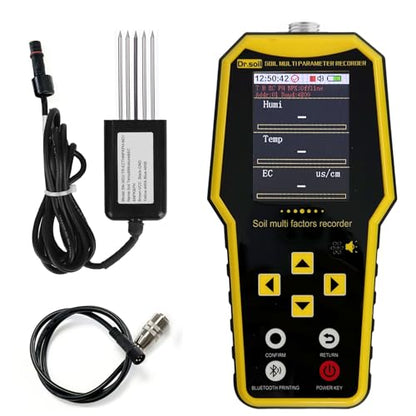 7 in 1 Soil Tester, Nitrogen Phosphorus Potassium NPK Tester, Handheld Soil PH Meter Kit, Temperature, Conductivity, Moisture, EC Meter for Petrochemical, Agriculture