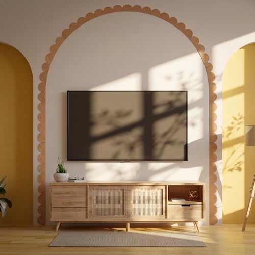 Novabright Unfinished Wood Arch Trim, 80 x 70 Inch, Scalloped - size: 80 x 70 Inch, style: Scalloped