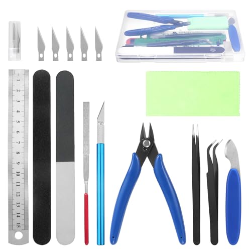 Fippy 11PCS Model Kit Tools, Hobby Model Building Tools, Model Making Tools Kit for Car Model Assembling, Building and Repairing - style: Set A