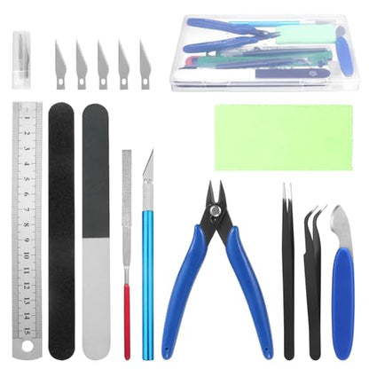 Fippy 11PCS Model Kit Tools, Hobby Model Building Tools, Model Making Tools Kit for Car Model Assembling, Building and Repairing - style: Set A