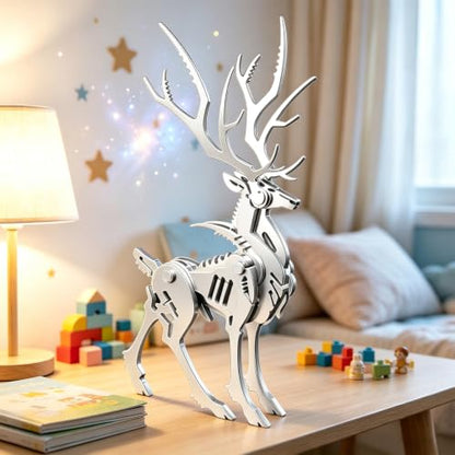 FILASLFT 3D Metal Puzzles for Adults,Mechanical Model Kit Larger Elk - color: B1-big Elk-silvery