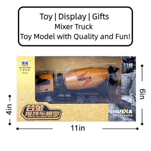 Die Cast All-Metal Concrete Mixer Truck Model 1:50 Scale - Highly Detailed Construction Toy, Perfect for Collectors and Display, Durable Alloy Material, Ideal Gift - style: Mixer Truck model