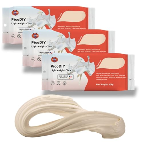 Air Dry Clay Lightweight, Flexible Modeling Clay for Adults Arts and Crafts - color: Skin-3 Packs