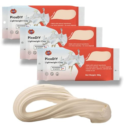 Air Dry Clay Lightweight, Flexible Modeling Clay for Adults Arts and Crafts - color: Skin-3 Packs