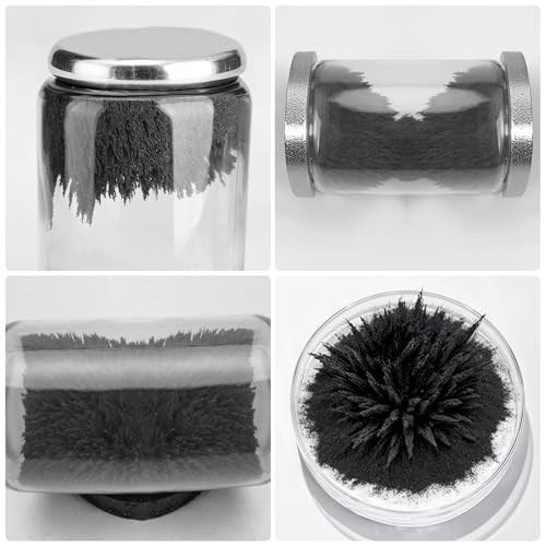 Iron Filings Powder,Magnetic Iron Powder,Suitable for STEM Education, Scientific Experiments, Creative Arts and School Projects.Lidded Storage jar, 9 Ounces (Particle Size: 60–100 mesh) (9 Ounces) - size: 9 Ounces