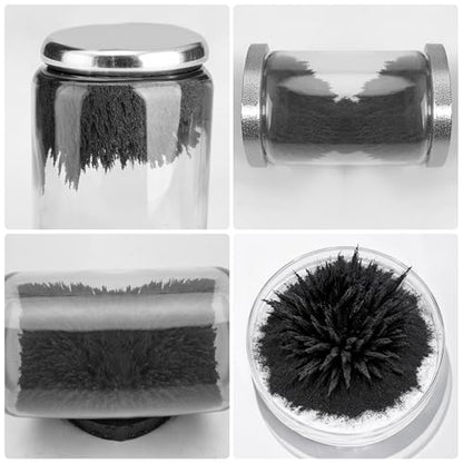 Iron Filings Powder,Magnetic Iron Powder,Suitable for STEM Education, Scientific Experiments, Creative Arts and School Projects.Lidded Storage jar, 9 Ounces (Particle Size: 60–100 mesh) (9 Ounces) - size: 9 Ounces