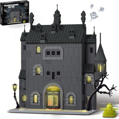 Haunted House Gothic Castle Halloween Building Set with Light for Adults