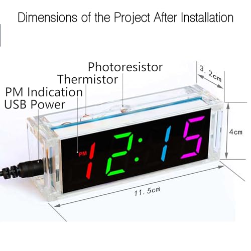 EIELE Soldering Practice Kit Color Changing Clock Electronic Learning Kit for Soldering Enthusiasts
