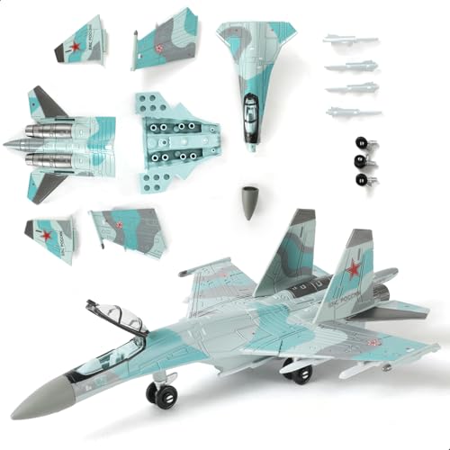 SEBUNAS 1:100 Scale SU-35S Fighter Jet Quick Build Model Kit - color: 04.SU-35S