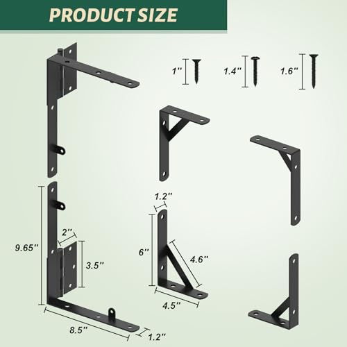 2 Set Gate Frame Fence Kit with Gate Latch,Heavy Duty Anti Sag Gate Kit, Gate Corner Brace Bracket Hardware for Wooden Privacy Fence Gate Garden Wooden Driveway Gates, Shed Doors, Corral