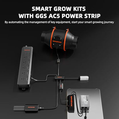 Spider Farmer 2x2x5ft Grow Tent Kit w/GGS AC5 Power Strip Complete System - size: 24"x24"x55"-AC5 Power Strip