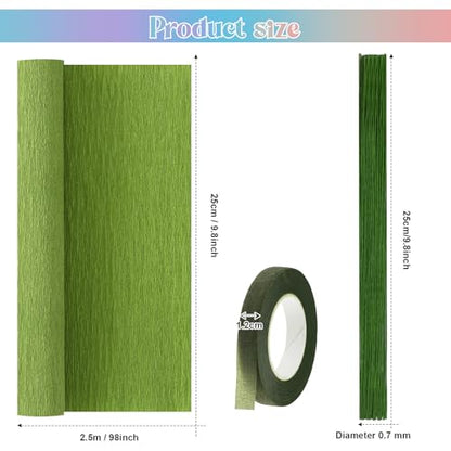 Gersoniel 57 Pcs Crepe Paper DIY Kit for Flower Making, Bright - color: Bright