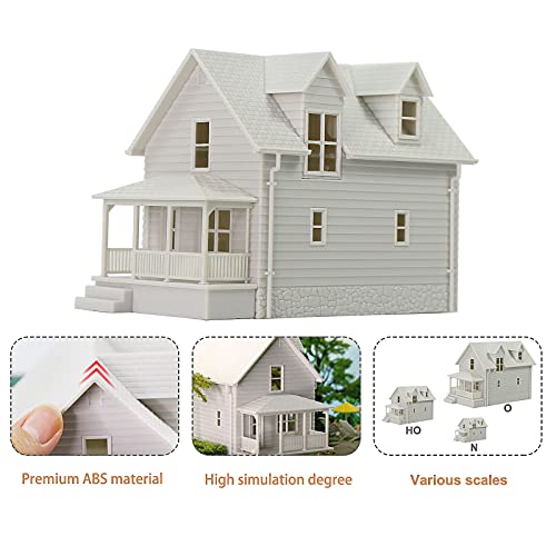 4pcs N Scale Model Blank Buildlings Kit Unassembled Houses for Model Train Layout JZ01JJ (N Scale-4 Units) - size: N Scale-4 units