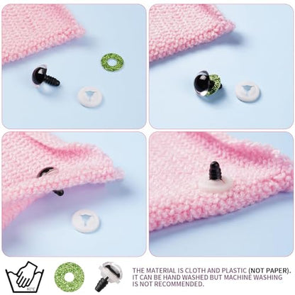 MUCUNNIA 120pcs 12mm Glitter Safety Eyes for Amigurumi with Washers - size: 12mm