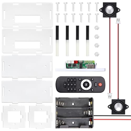 DIY Bluetooth-Compatible Speaker Kit USB Powered Mini Stereo Amplifier Dual Channel Speaker IR control STEM Electronic Projects for Home and School Education Indoor/Outdoor Use NB - size: MHX-BT88-Without battery