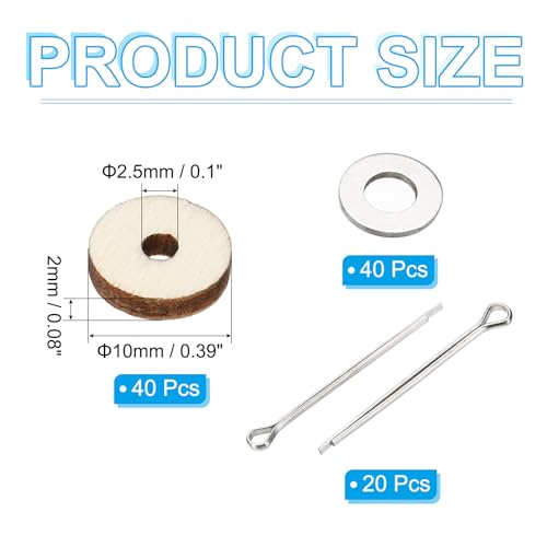 PATIKIL 10mm Doll Joints, 20 Set Removable Cotter Pin Joints Connector and Fiberboard Tray for Bear Limbs Making Head Joints DIY Crafts Accessories - size: 10mm