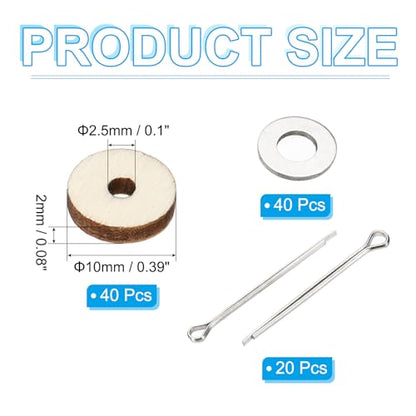 PATIKIL 10mm Doll Joints, 20 Set Removable Cotter Pin Joints Connector and Fiberboard Tray for Bear Limbs Making Head Joints DIY Crafts Accessories - size: 10mm
