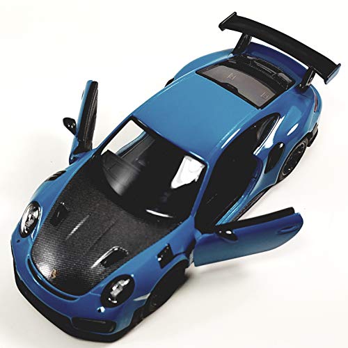KiNSMART 2010 Porsche 911 GT2 RS Aqua Blue 1/36 Scale Diecast Metal Model Toy Sports Car - color: Blue