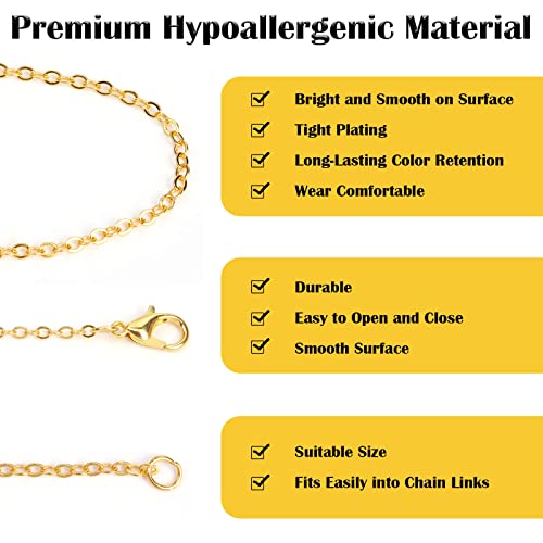 70Ft Jewelry Making Chains, 7 Colors 2mm Necklace Chains for Jewelry Making