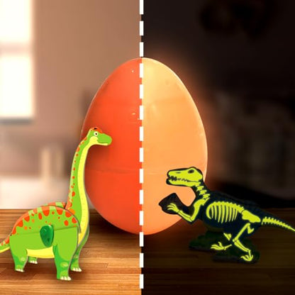 Imagimake Mapology Glow-in-the-Dark Dinosaur Egg 3D Puzzle for Kids Ages 5+