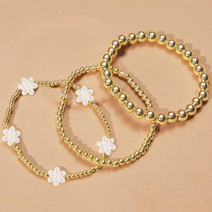 1740 Pcs Pearl Bracelet Making Kit Gold Beads for Bracelets for Adult - color: 13-White & Off-White