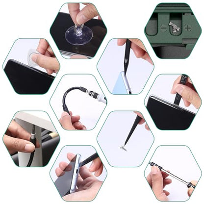 ORIA Precision Screwdriver Set, 108 Bits, Flexible Shaft, Extension Rod - color: Green, size: 132 IN 1
