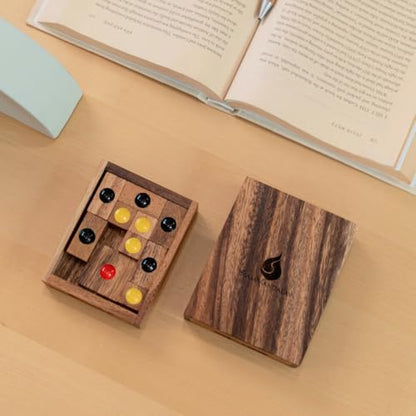 Setting Sun: STEM Sliding Block Puzzle AKA Huarong Dao or Klotski from SiamMandalay with SM Gift Box(Pictured) Improve Critical Logical Thinking with an Eco Friendly Handmade Educational Game