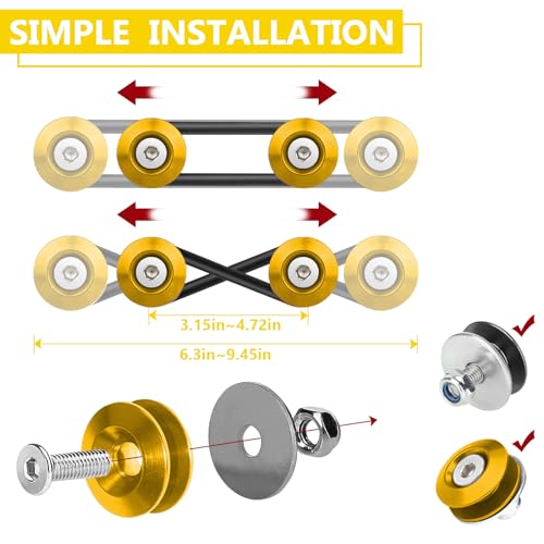BFXM Universal Bumper Clips, Front Rear Bumper Quick Release Kit - color: Gold, size: 4set