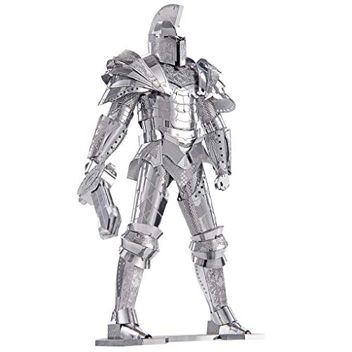 Piececool 3D Metal Puzzles for Adults DIY Mecha Model Kits Building Blocks, Black Knight 3D Figure Model kit Brain Teaser Puzzle Hobbies for Men, Great Birthday Gifts -125 Pcs - color: Silver