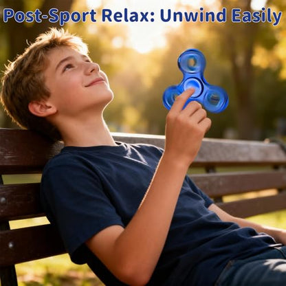 Fidget Toys Adults,Electroplated Metal Fidget Spinner Stress Reducer,High Speed 3-5 Min Quite Spins,Fidgets for Adults & Teens & Kids Age 6+(Blue) - color: Blue