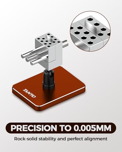 TANYO Mini Bench Vise, Precision 360° Rotating, Table Top Hobby Clamp,Red - color: Red