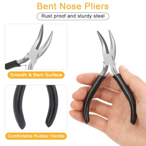 Anezus 1200PCS Jump Rings for Jewelry Making Kit, Jump Rings and Necklace Clasps with Jump Ring Pliers Tools for Jewelry Making Supplies and Necklace Repair (Silver) - color: Silver