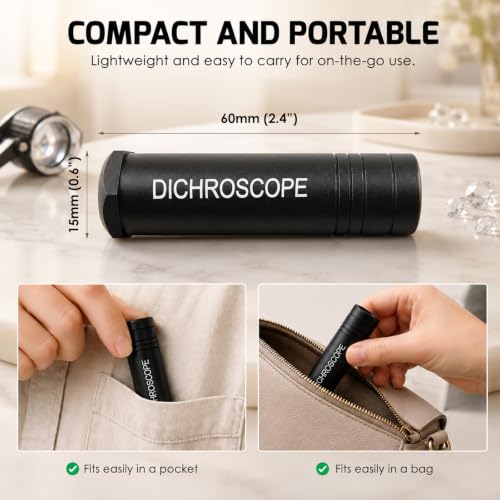 Heavy Duty Calcite Dichroscope Gemstone Tester Trichoic Pleochroic Colors Gemstone Identification Gemstones Gemological Testing Diamond Jeweler Tool Metal Body Gemology