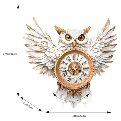 KAAYEE 3D Puzzles for Adults Snowy Owl Clock Bird Wooden Puzzle DIY Craft - color: Snowy Owl Clock