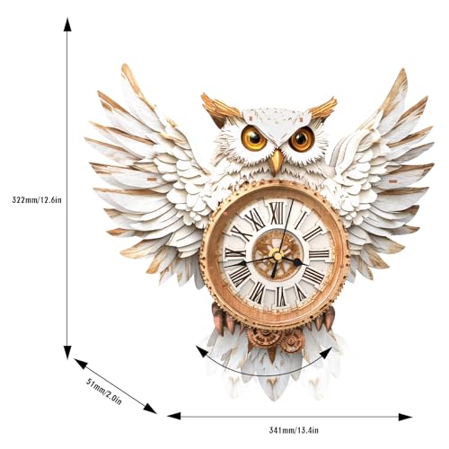 KAAYEE 3D Puzzles for Adults Snowy Owl Clock Bird Wooden Puzzle DIY Craft - color: Snowy Owl Clock