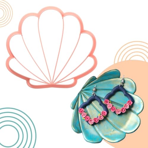 Trinket Cutter Set for Polymer Clay Display & Jewelry Styling – Monstera, Shell & Flower Shapes | MOSHEFL-TRI - color: Monstera+Shell+Flower