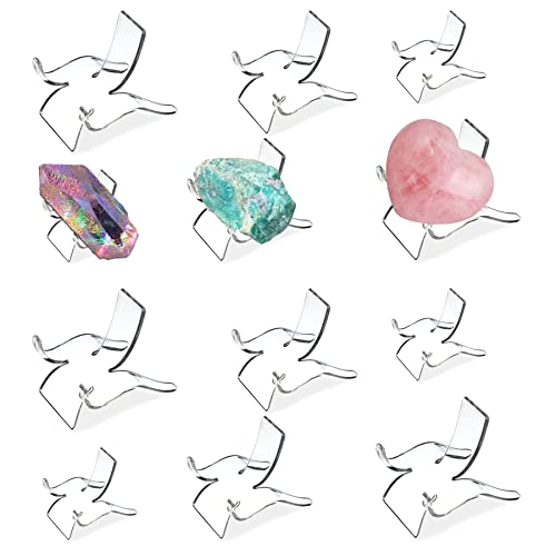(3 Sizes 12 PCS)Crystal Display Stand,Acrylic Rock Holder,Clear Display Easel Stands Pedestal for Crystal,Geodes,Rock,Mineral Agate Fossil Coral Gemstone Small Collectibles Display Stands - size: 12 Pieces (3 Sizes)