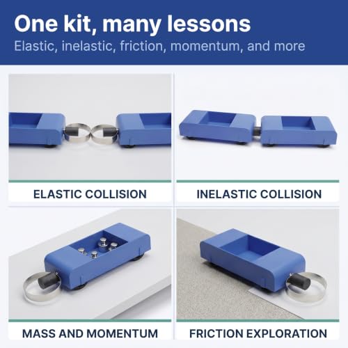 United Scientific™ Dynamics Carts, Physics STEM Kit, Set of 2, Newton's Law