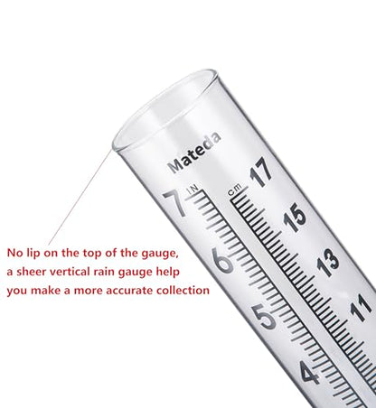 7" Capacity Rain Gauge with Stainless Steel Mounting Rack Holder, Post Mount Rain Gauge or Yard Garden Outdoor Home (Style C) - style: Style C
