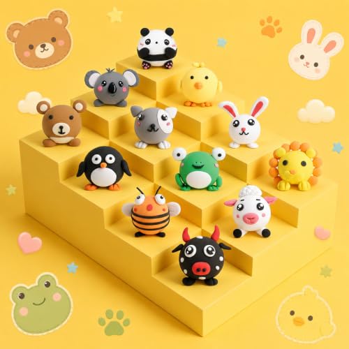 Air Dry Clay Kit -12 Animals Modeling Clay for Kids Arts and Crafts - color: #01Yellow- Pet Paradise
