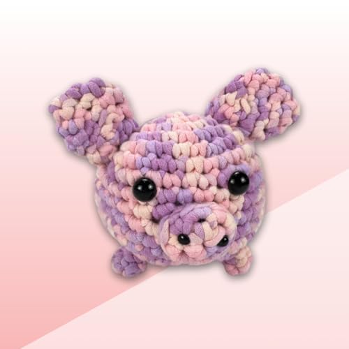 KelliDream Magic Circle Tool Inclusive Learn to Crochet Kit for Beginners; Step-by-Step Video Tutorials; All Supplies to Make Cute Amigurumi (Pig) - color: Pig