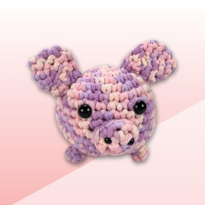 KelliDream Magic Circle Tool Inclusive Learn to Crochet Kit for Beginners; Step-by-Step Video Tutorials; All Supplies to Make Cute Amigurumi (Pig) - color: Pig