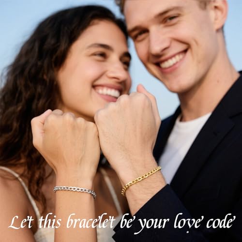 ABYST Permanent Bracelet Kit for Couples - DIY Sterling Forever Bracelets Making Set with Silver & Gold Plated Chains - Romantic Infinity Jewelry for Anniversary (Gold & Silver) - color: Gold & Silver