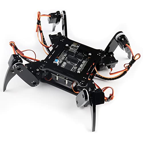FREENOVE Quadruped Robot Kit (Compatible with Arduino IDE), Walking Crawling Twisting, App Remote Control, Servo STEM Project - color: Without Remote