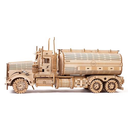 Fuel Tank Truck 3D Wooden Puzzle for Adults - color: Fuel Truck Car