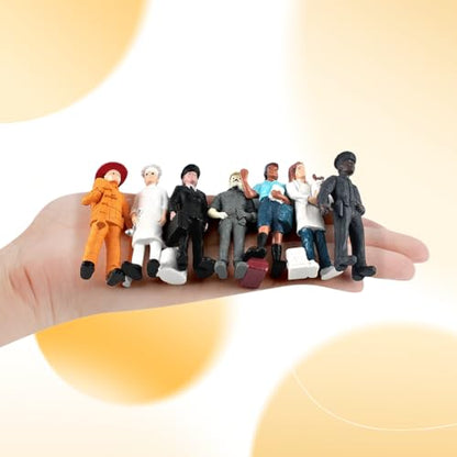 9 Pcs Miniature People Figurines Cake Toppers Realistic Detailed Policeman Pilot Fireman Mailman Chef Figurine Model Hand Painted People Action Figures Cake Topper