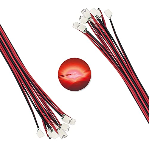 DiCUNO 20pcs Pre-Wired SMD 0805 Light Emitting Diodes, 6.3" Wire, Red - color: Red