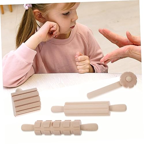 Garneck 12Pcs Wooden Clay Tools Set for Kids: Dough Rolling Modeling Accessories Pottery Sculpting Kit Modeling Accessories for Early Education Art Craft Activity Home School - size: 16.50X1.50X1.50CM